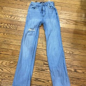 Hollister ultra high rise stacked vintage straight jeans size 0 (size 24)